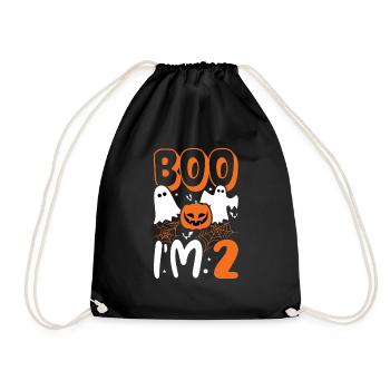 Kids Age 2 Birth Lazy Creepy Halloween - Drawstring Bag - black - Front