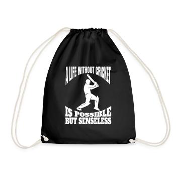 Kricket Kricketmannschaft Cricket Kricketteam - Turnbeutel - Schwarz - Vorne