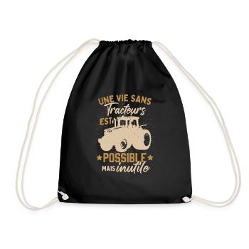 Tracteur Dicton Drole - Sac de sport léger - noir - Devant