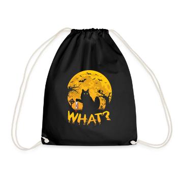 What Cat Scary Creepy Halloween - Drawstring Bag - black - Front