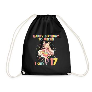Anime Mandga K-Pop KPop Mädchen 17. Geburtstag - Turnbeutel - Schwarz - Vorne