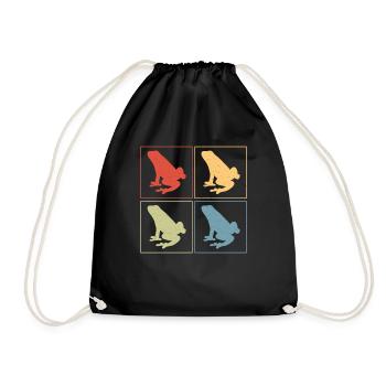 Retro Frog Lover Herpetologist Toad Vintage - Drawstring Bag - black - Front