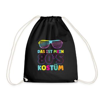 Das ist mein 80`s Kostüm - Turnbeutel - Schwarz - Vorne