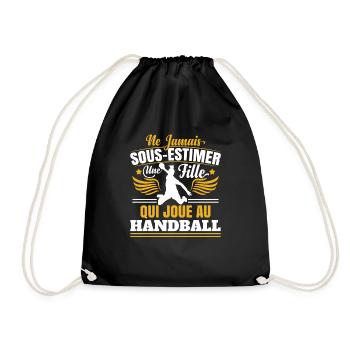 Fille Handball Sport Handballeuse - Sac de sport léger - noir - Devant