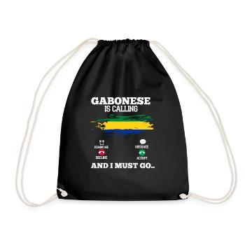 Gabon - Drawstring Bag - black - Front