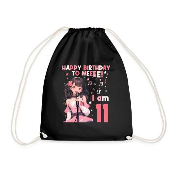 Anime Mandga K-Pop KPop Fille 11ème Anniversaire - Sac de sport léger - noir - Devant