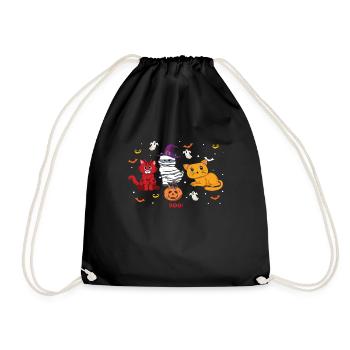 Chaton sorcière Drôle paresseux effrayant Halloween - Sac de sport léger - noir - Devant