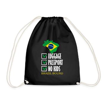 Luggage Passport No Kids Brazil Bound Holidays - Drawstring Bag - black - Front
