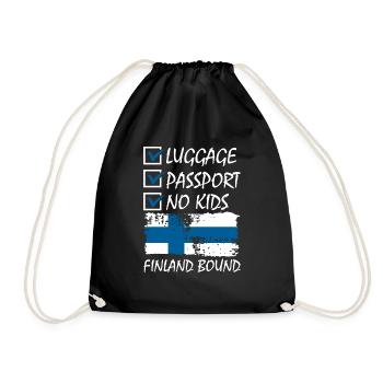 Luggage Passport No Kids Finland Bound Vacation - Drawstring Bag - black - Front