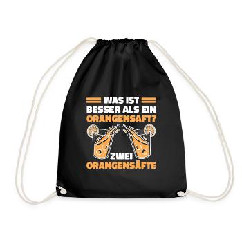 Was ist besser als ein Orangensaft? Zwei Orangensä - Turnbeutel - Schwarz - Vorne
