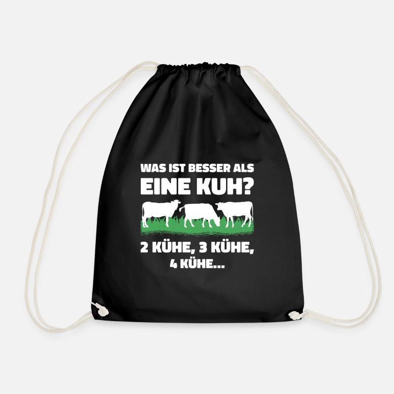 Was ist besser als eine Kuh? 2 Kühe, 3 Kühe, 4 Küh - Turnbeutel - Schwarz