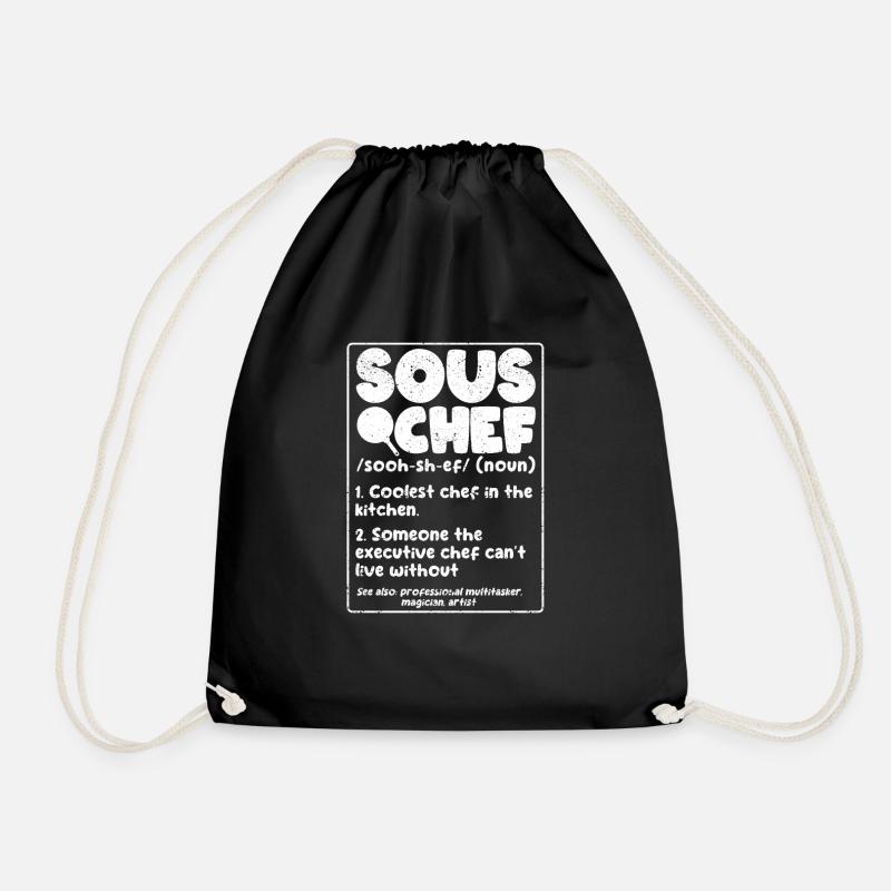 Sous Chef Definition Witzig Kochen Begriff Koch - Turnbeutel - Schwarz
