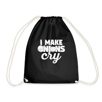 Je fais des oignons, pleure, nourriture, chef, cuisine - Sac de sport léger - noir - Devant
