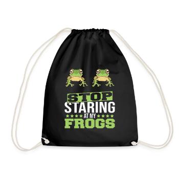 Toad Lover Amphibian Funny Arrête de regarder ma grenouille - Sac de sport léger - noir - Devant