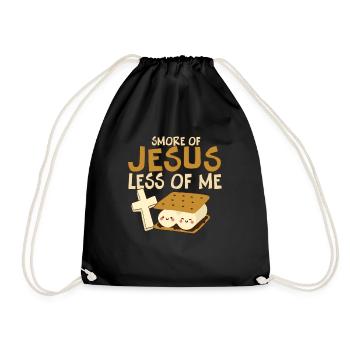 Religious Camper Smore of Jesus Less of Me Holy - Drawstring Bag - black - Front