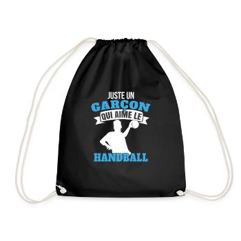 Handball Enfants Vêtements Amoureux du Handball - Sac de sport léger - noir - Devant