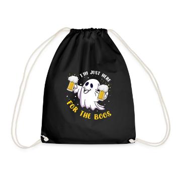 Alkohol Geist Bier Liebhaber Faul Gruselig Halloween - Turnbeutel - Schwarz - Vorne