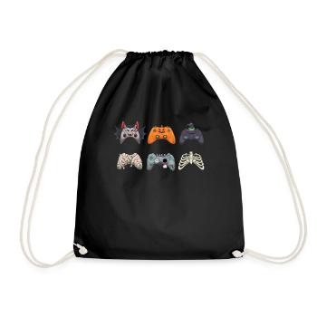 Gaming Gamer Game Controller Monster Halloween - Drawstring Bag - black - Front