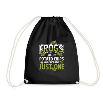 Les grenouilles drôles sont comme des croustilles que vous ne pouvez pas avoir Ju - Sac de sport léger - noir - Devant