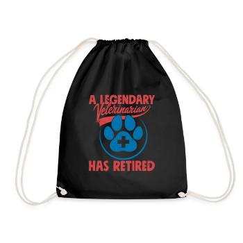 A Legendary Veterinarian Has Retired Vet Tech Doct - Drawstring Bag - black - Front
