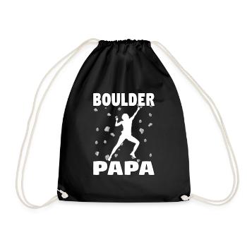 Bouldern Papa Boulder Dad Boulderer Vatertag - Turnbeutel - Schwarz - Vorne