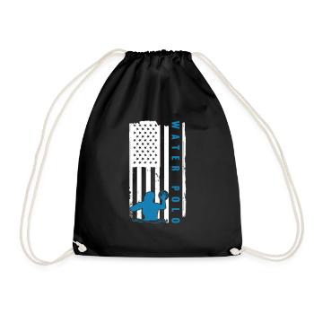 US Flag Water Polo - Drawstring Bag - black - Front
