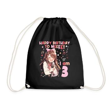 Anime Mandga K-Pop KPop Girl 3ème anniversaire - Sac de sport léger - noir - Devant