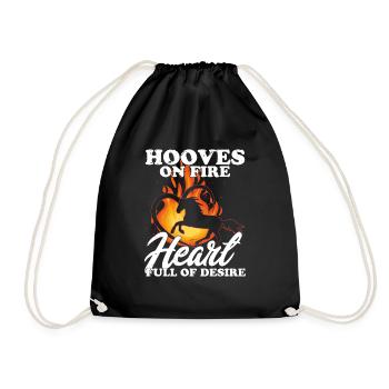 Sabots en feu, coeur plein de désir chevauchant fille H - Sac de sport léger - noir - Devant
