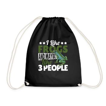 J’aime les grenouilles et peut-être comme 3 personnes Crapaud Herpétol - Sac de sport léger - noir - Devant