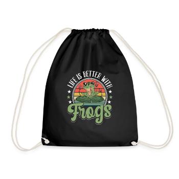 Herpétologiste vintage Crapaud Retro La vie est meilleure Wi - Sac de sport léger - noir - Devant