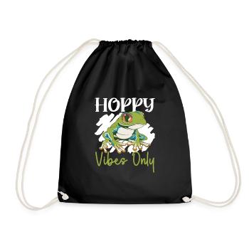 Amphibian Toad Frog Enthusiast Hoppy Vibes Only - Sac de sport léger - noir - Devant