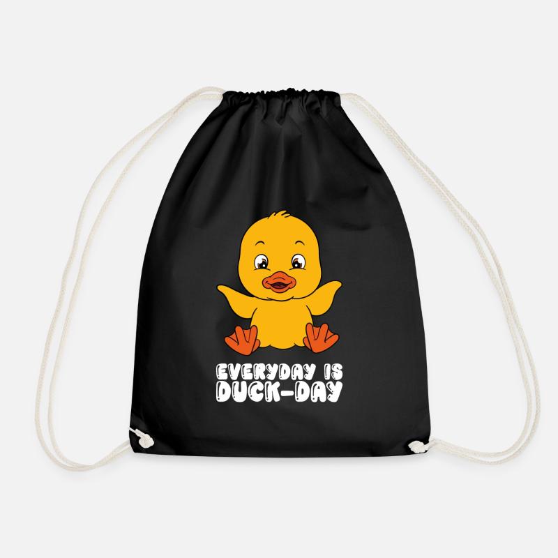 Funny duck Cute ducks - Drawstring Bag - black