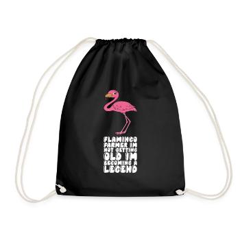 Funny flamingo - Drawstring Bag - black - Front