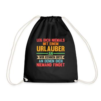 Sommerurlaub Urlauber Urlaub - Turnbeutel - Schwarz - Vorne