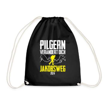 Jakobsweg Für Pilger Wanderer Pilgerweg Camino de - Turnbeutel - Schwarz - Vorne