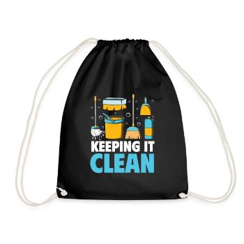 Domestic help, cleaner, housekeeper - Drawstring Bag - black - Front