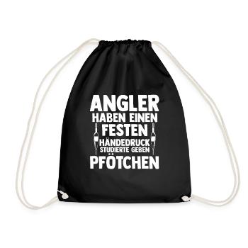 Angel Fischen Angeln Angler - Turnbeutel - Schwarz - Vorne