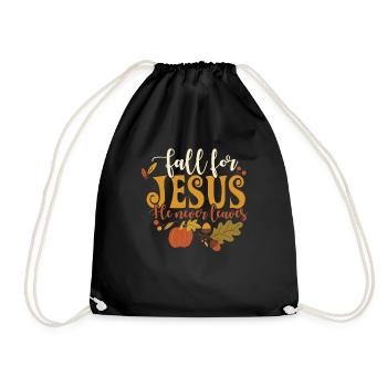 Religious Christian Catholic Fall for Jesus - Turnbeutel - Schwarz - Vorne