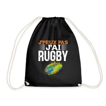 I CAN'T I HAVE RUGBY Player Rugby Supporter - Drawstring Bag - black - Front