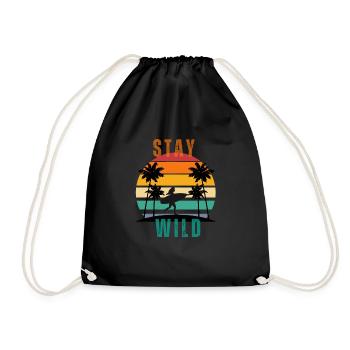 stay wild - Turnbeutel - Schwarz - Vorne