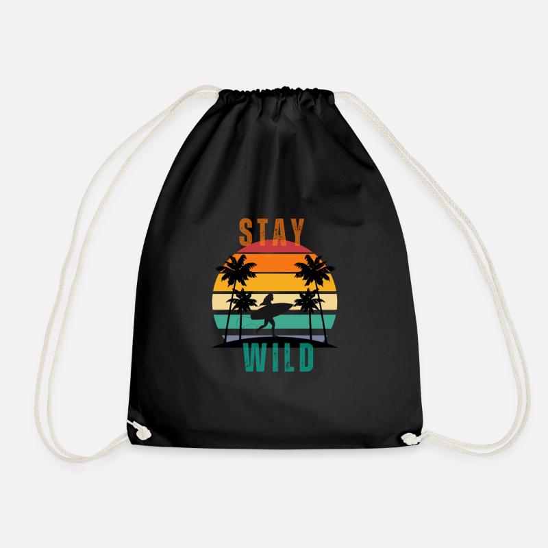 stay wild - Turnbeutel - Schwarz