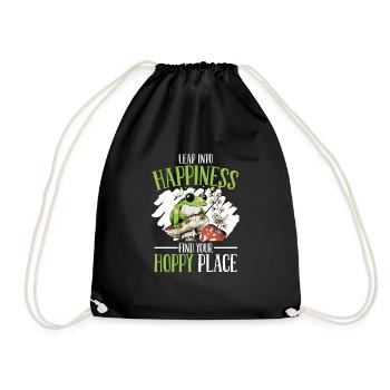 Leap Into Happiness Find Your Hoppy Place Frog Amp - Turnbeutel - Schwarz - Vorne