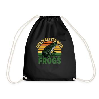 Vintage Herpetologist Toad Life Is Better With Fro - Turnbeutel - Schwarz - Vorne