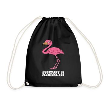 Funny flamingo - Drawstring Bag - black - Front