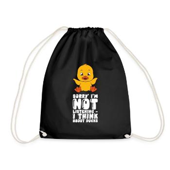 Drôle de canard Canards mignons - Sac de sport léger - noir - Devant