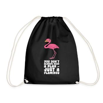 Funny flamingo - Drawstring Bag - black - Front