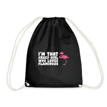 Funny flamingo - Drawstring Bag - black - Front