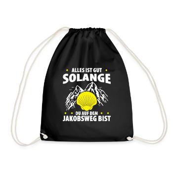 Jakobsweg Für Pilger Wanderer Pilgerweg Camino de - Turnbeutel - Schwarz - Vorne