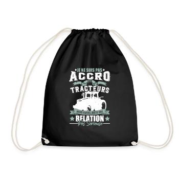 Dicton drôle de tracteur - Sac de sport léger - noir - Devant