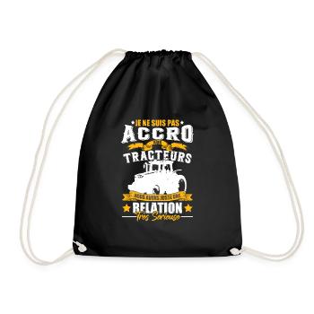 Drôle Tracteur Humour - Sac de sport léger - noir - Devant